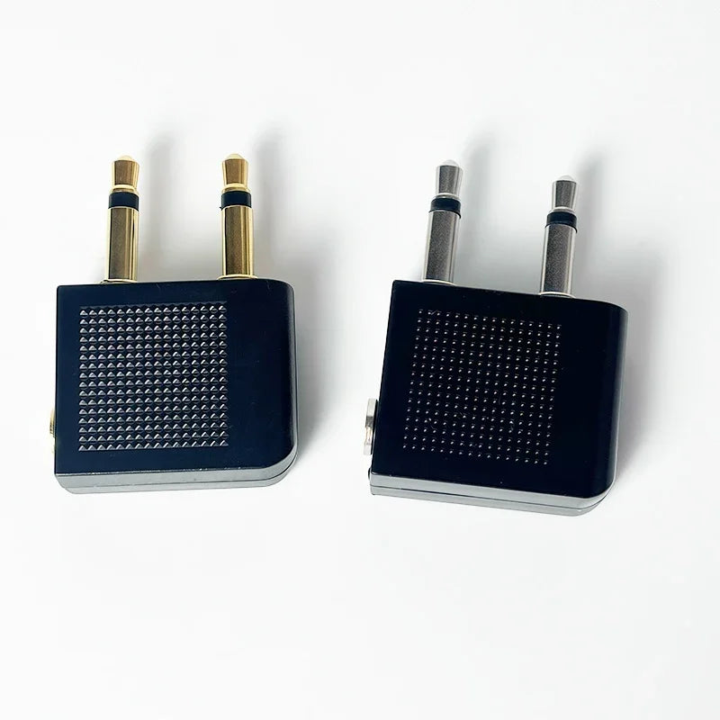 Professional dual 3.5mm mono male to 3.5mm stereo female aviation audio adapter, compatible with headphones and audio devices