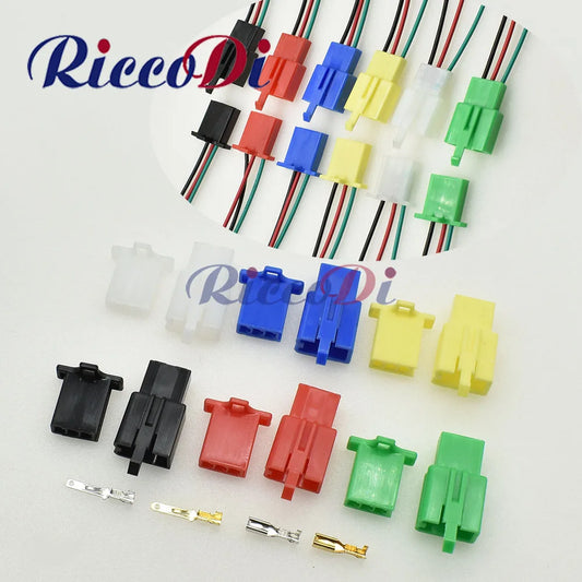 3-Pin automotive wire harness connector showing female and male plug with plastic housing and wires