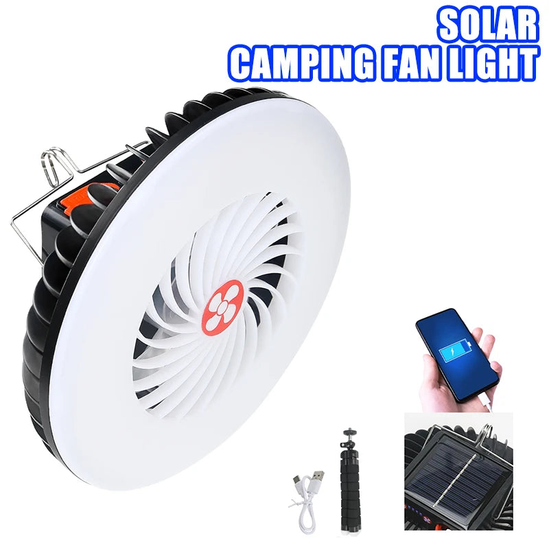3 in 1 LED fan light camping tent lamp with USB charging