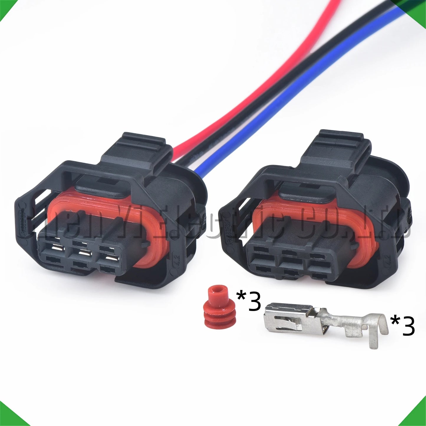 3 pin automotive connector for measurement unit fuel injector and sensor wire harness