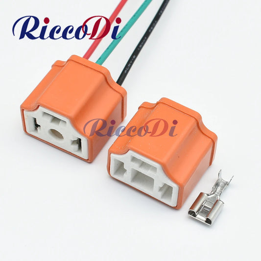3 Pin 7.8 Series H4 car light bulb plug ceramic high temperature resistant socket AC assembly auto relay lamp holder overview