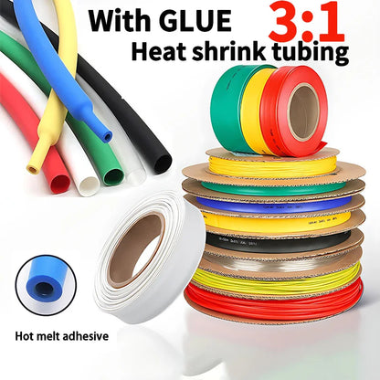 3:1 dual wall heat shrink tubing 10M-200M adhesive lined waterproof wire cable sleeve