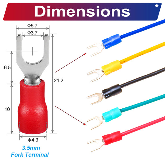 SV1.25-3.5mm both sided Spade Terminal Insulated Cable 18AWG