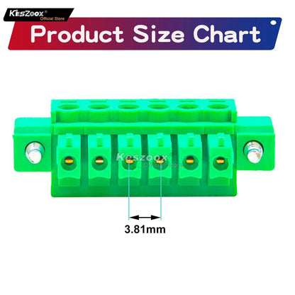 3.81mm 6 Pin Phoenix Type Connector Green-3