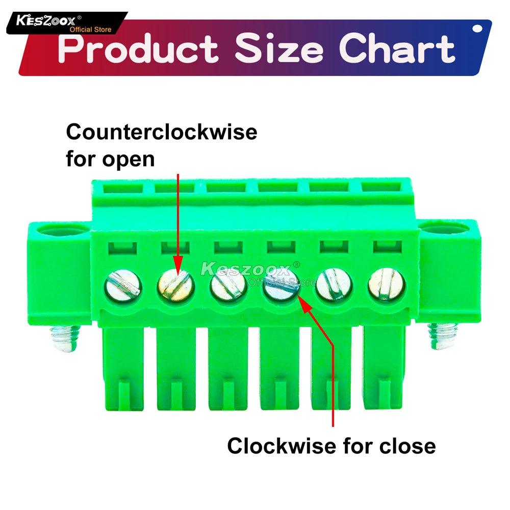 3.81mm 6 Pin Phoenix Type Connector Green #1