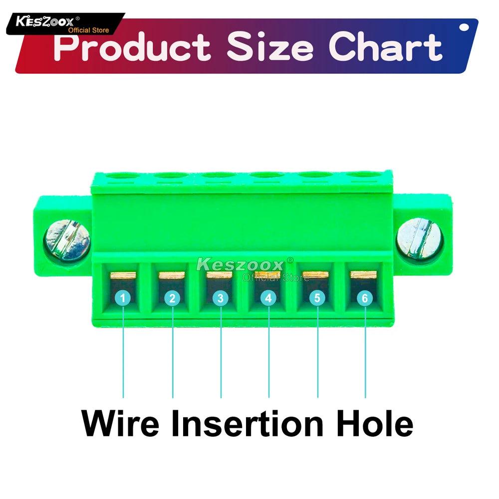 3.81mm 6 Pin Phoenix Type Connector Green #2