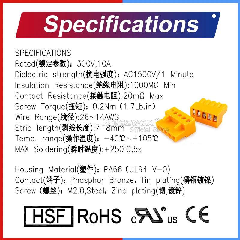 3.96mm Orange Phoenix Connector Terminal #18