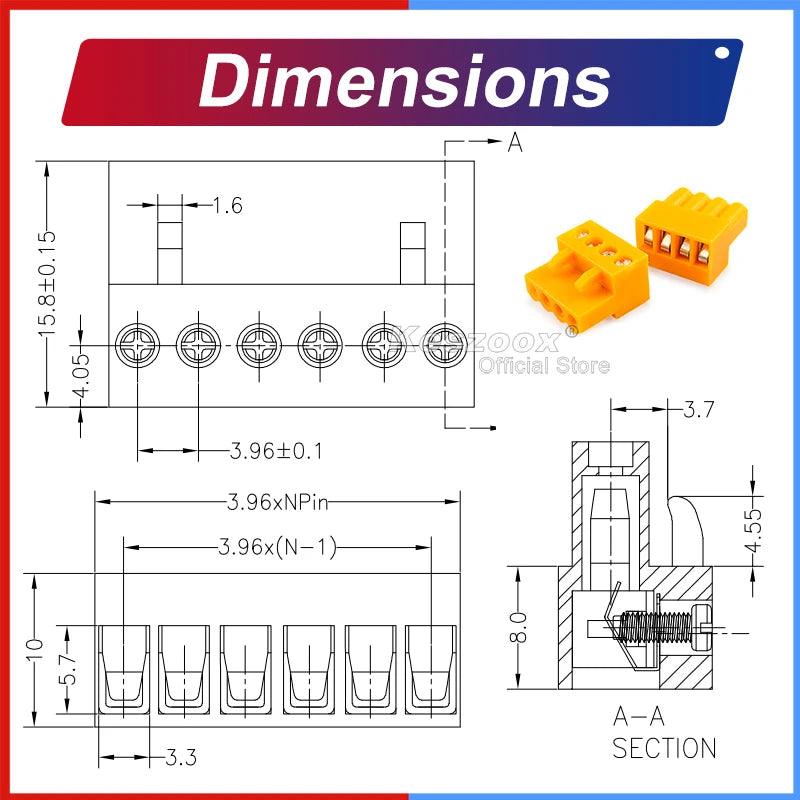 3.96mm Orange Phoenix Connector Terminal #19