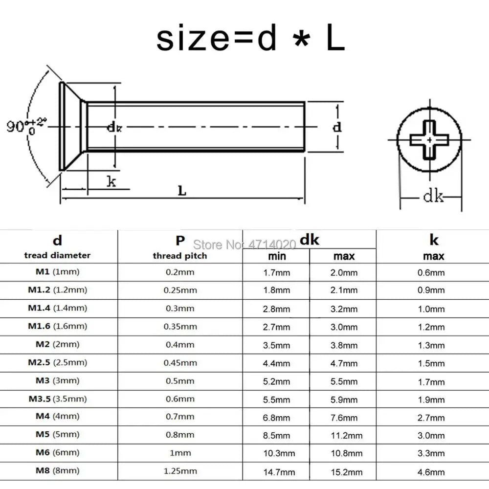 304_Stainless_Steel_Phillips_Flat_Countersunk_Head_Screws_GB819_for_Electronics_and_DIY