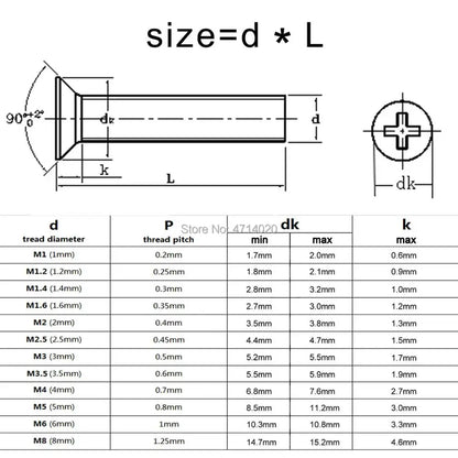 304_Stainless_Steel_Phillips_Flat_Countersunk_Head_Screws_GB819_for_Electronics_and_DIY