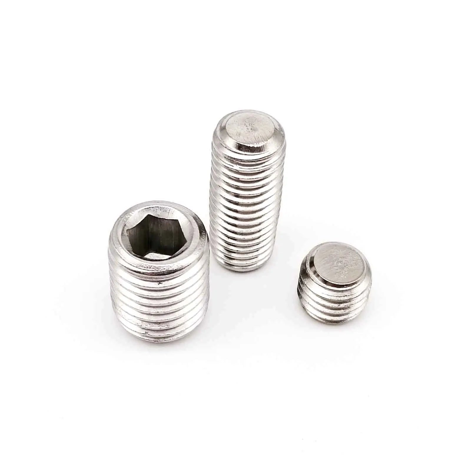 304_stainless_steel_Allen_hex_socket_flat_point_grub_bolt_DIN913_standard