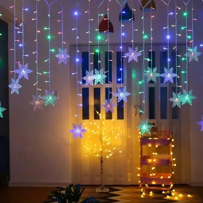 32M waterproof LED snowflake string lights for Christmas decoration