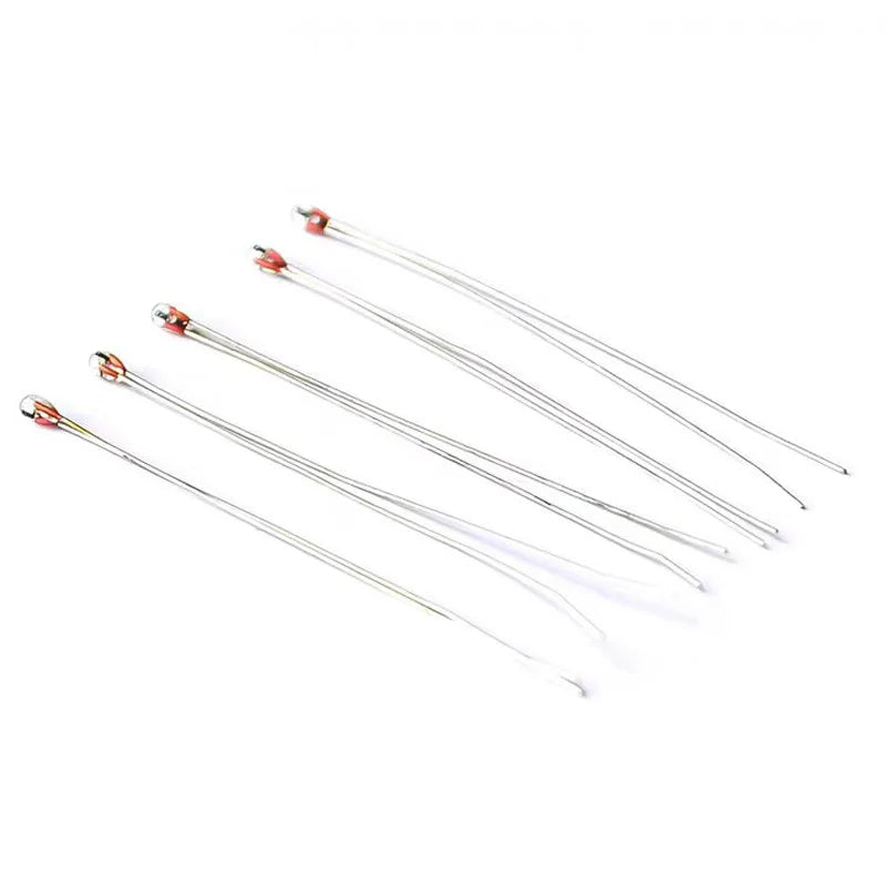 High-precision 100K/100Ω NTC thermistor for 3D printers, glass-sealed sensor with white wire, suitable for MK2a hotend temperature detection