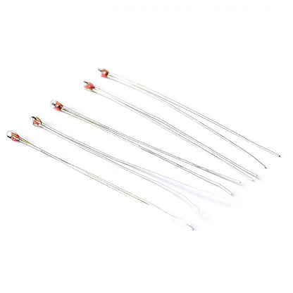 High-precision 100K/100Ω NTC thermistor for 3D printers, glass-sealed sensor with white wire, suitable for MK2a hotend temperature detection