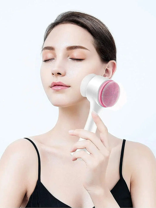 3D silicone facial cleanser brush with soft bristles