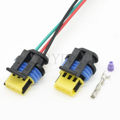 3-pin 1.5mm waterproof automotive wire harness connector showing plastic housing and compact structure