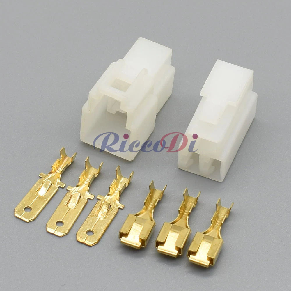3 pin 6.3mm electrical connector terminals with precision metal contacts