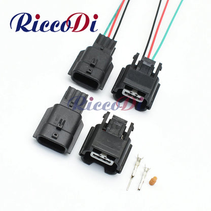 3-Pin sealed ABS sensor waterproof wire connector 7283-8852-30 7282-8852-30 full view showing male and female car socket