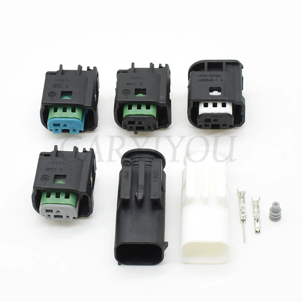 Detailed view of plastic housing and seal for 3-pin accelerator pedal sensor connector