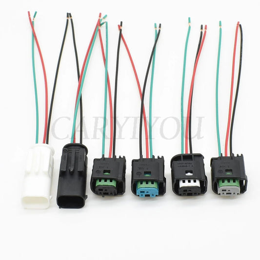 Close-up of 3-pin terminals in AutoRadar sensor accelerator pedal connector for secure electrical connection