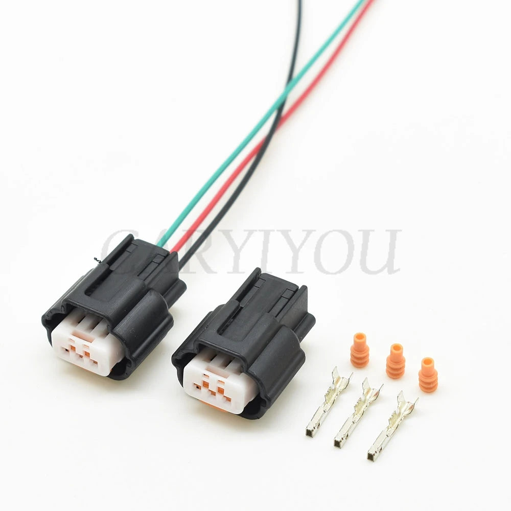 3-Pin automotive connector PK605-03027 installed in vehicle showing proper connection and waterproof seal