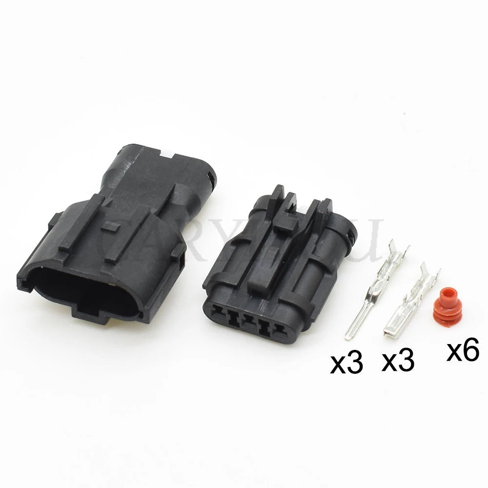 3-pin automotive wire connector adapter MG640329-5 MG610327-5 installed in vehicle showing secure wire connection