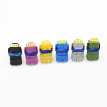 3-Pin blue automotive wire socket connector 211PC032S0049 installed in PSA Peugeot Citroen headlight wiring harness