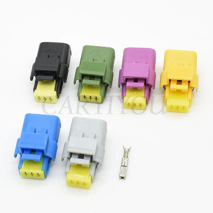 Waterproof sealing of 3-Pin blue automotive wire connector 211PC032S0049 ensures secure headlight gearbox connection
