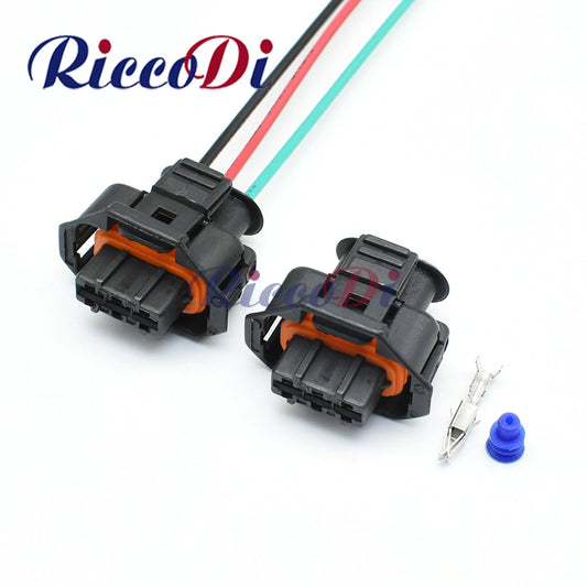 3-Pin auto sensor connector for common rail diesel injection pump showing male and female plug