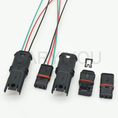 Sealed design of 3-pin automotive door handle connector ensures reliable waterproof connection for car electronics