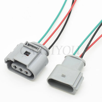Locking mechanism of 3-Pin 3.5mm automotive fog lamp and crankshaft sensor connector 1J09737236 1J0973723G ensures secure connection for VW cars