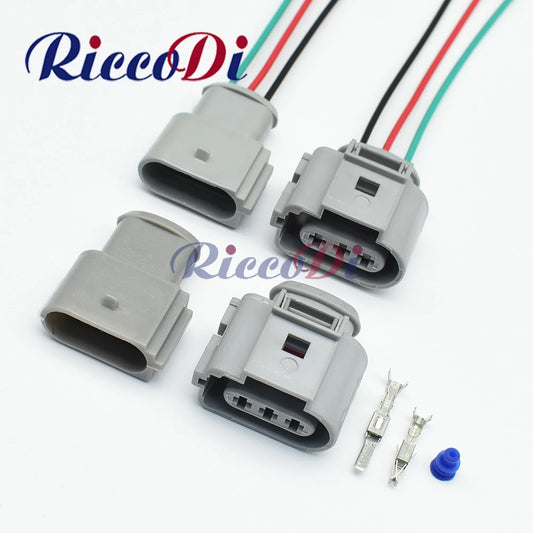 3-Pin 3.5mm automotive fog lamp and crankshaft sensor connector 1J09737236 1J0973723G full view for VW vehicles