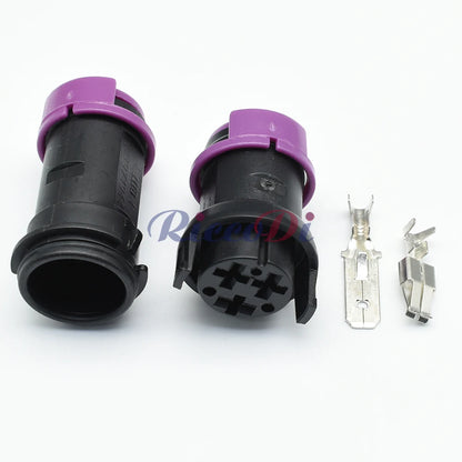 3-Pin fog lamp socket plug connected to automotive wiring harness showing secure fit