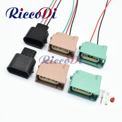 3-pin automotive connector pigtail harness plug for Ford headlight, turn signal, and taillight wiring
