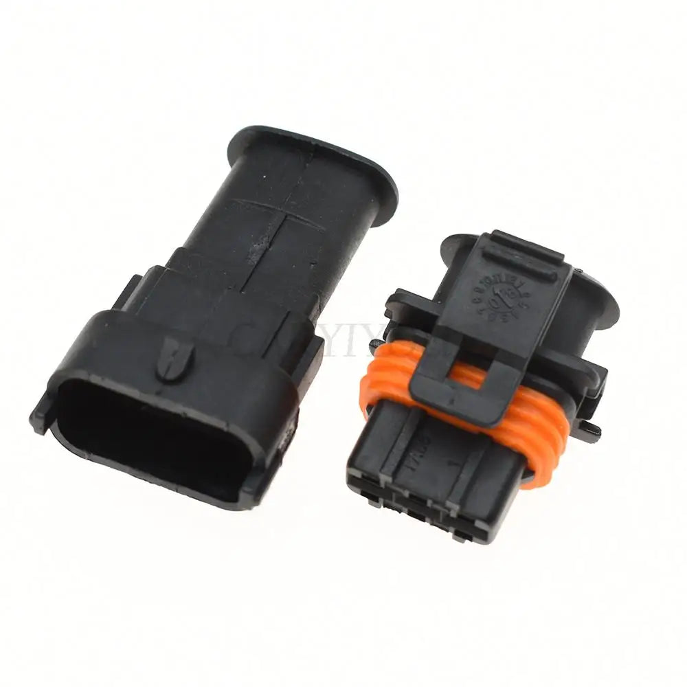 3-pin sealed automotive connector 1928404074 installed in car fuel system wiring for secure connection