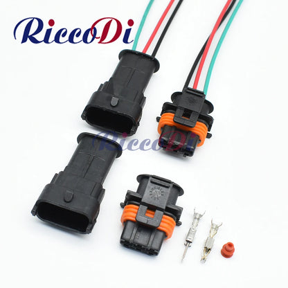 3-pin sealed automotive connector 1928404074 full view for car fuel pressure wiring
