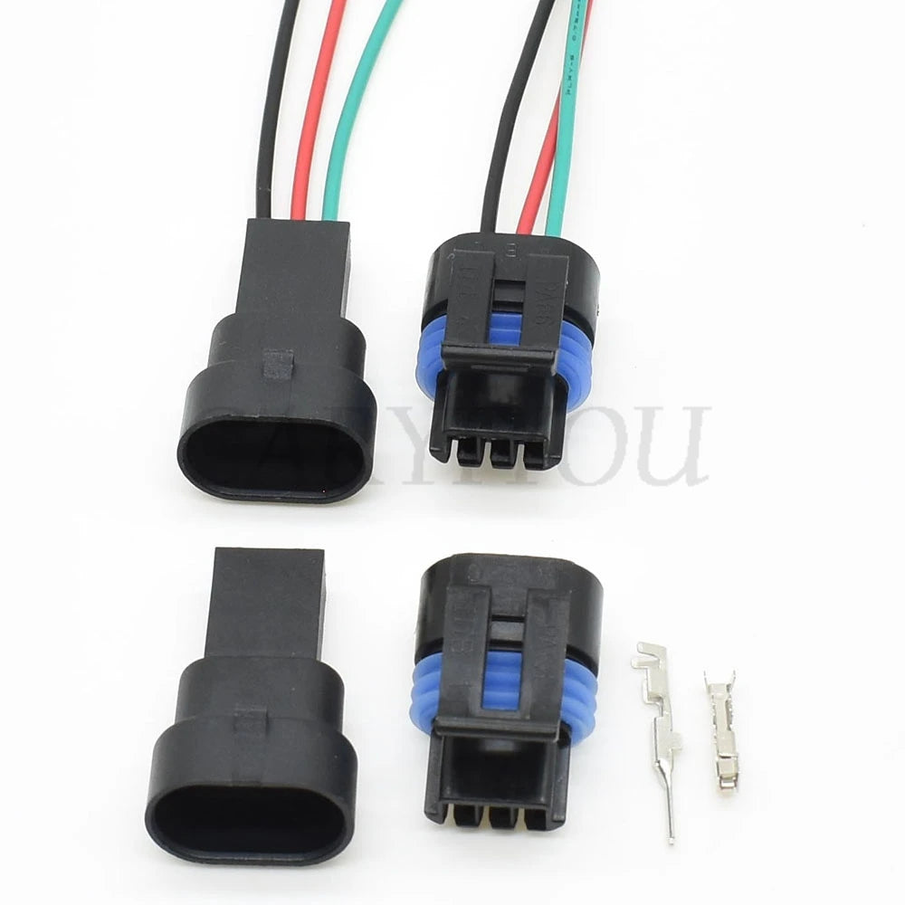 Detailed view of waterproof seal and housing of 3-Pin GM map sensor connector