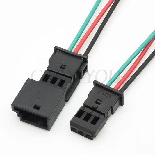 Close-up of 3-pin automotive stereo connector 1718346-1 showing terminals and wire slots