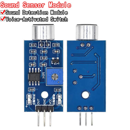 3-pin voice sound detection sensor module for Arduino, suitable for smart vehicles, robots, helicopters, airplanes, and DIY electronics projects
