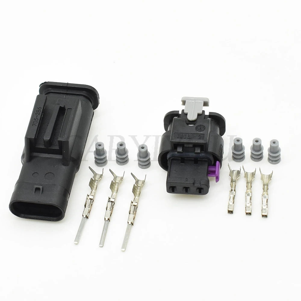 3-pin electronic automotive waterproof connector 1718653-1 4F0973703A 4F0973703 installed in VW Audi vehicle wiring system