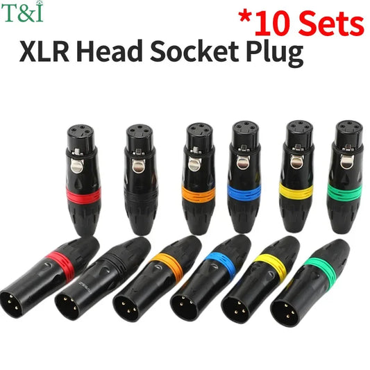 3Pin XLR color head pure copper pin male and female audio microphone connector, Canon welding plug and socket