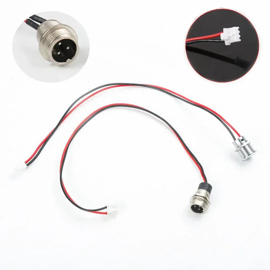 3-pin XLR charging plug switch with wire interface button for electric vehicle and balance car