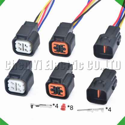 4 pin automotive connectors headlight plug and oxygen sensor wire harness plug