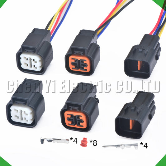 4 pin automotive connectors headlight plug and oxygen sensor wire harness plug