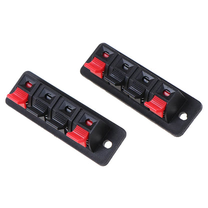 4 position spring terminal connector for speakers