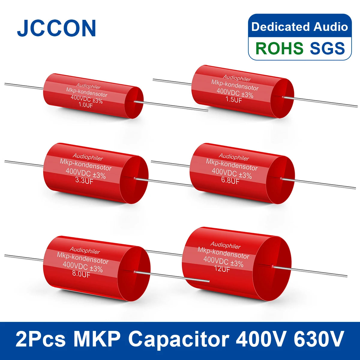 400V-630V MKP metal film audio capacitor, 1.5µF-4.7µF, ideal for HiFi and audiophile speaker circuits