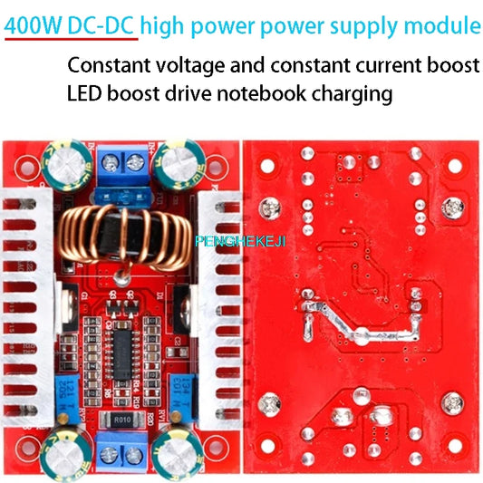 400W DC-DC high-power boost power supply module with constant voltage and current, suitable for LED drivers and notebook charging applications