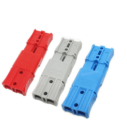 40A plug power connectors in red, blue, and grey for high current battery, forklift charging, male and female plugs