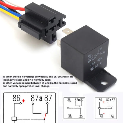 12V 40A waterproof relay kit with socket