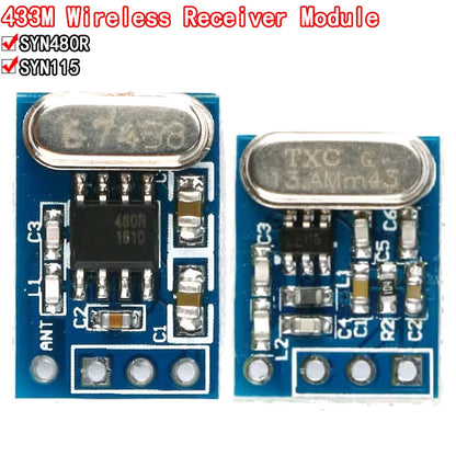 433MHz ASK/OOK wireless transmitter and receiver module SYN115 and SYN480R PCB breakout for Arduino wireless communication projects